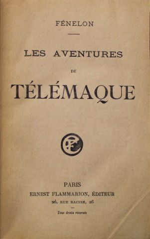 LES AVENTURES DE TELEMAQUE par FENELON , 1930, LEGATURA CARTONATA