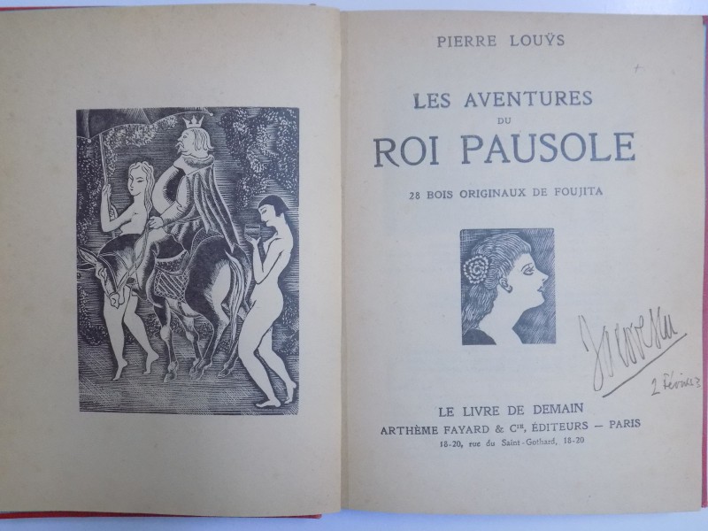 LES AVENTURES DU ROI PAUSOLE. 28 BOIS ORIGINAUX DE FOUJITA par PIERRE LOUYS, PARIS