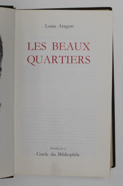 LES BEAUX QUARTIERS par LOUIS ARAGON ,1968