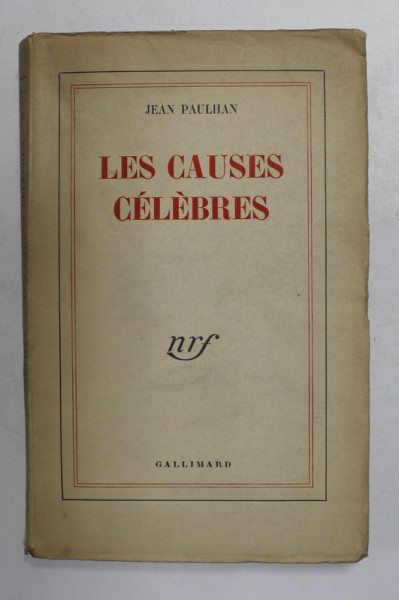 LES CAUSES CELEBRES par JEAN PAULHAN , 1950