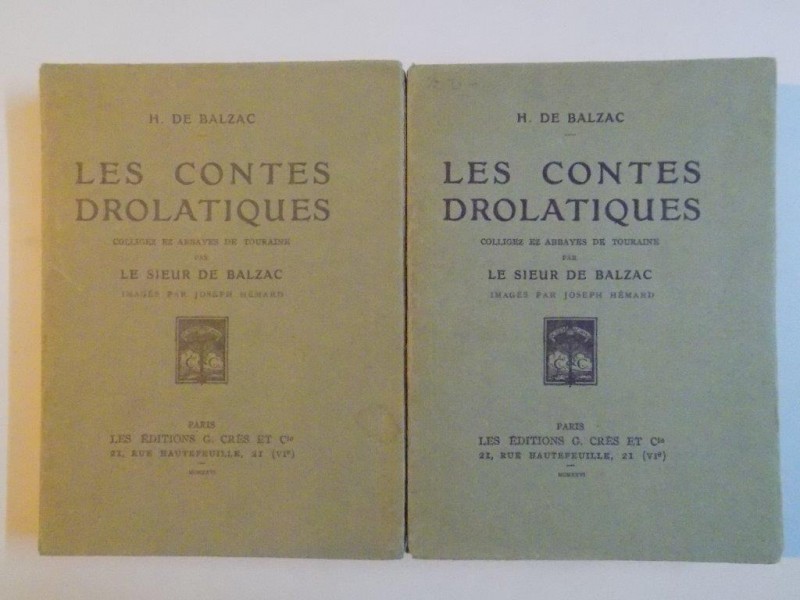 LES CONTES DROLATIQUES  PAR LE SIEUR DE BALZAC , H. DE BALZAC, 2 VOL  , 1926