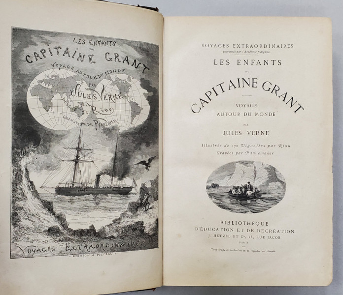 LES ENFANTS DU CAPITAINE GRANT, VOYAGE AUTOR DU MONDE par JULES VERNE - PARIS,