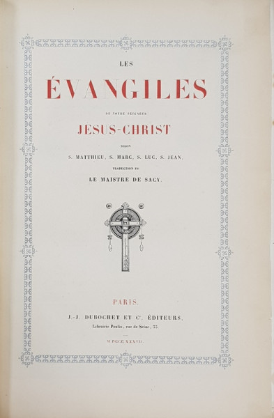 LES EVANGILES DE NOTRE SEIGNEUR JESUS - CHRIST , VIGNETTES par THEOPHILE FRAGONARD ,  1837