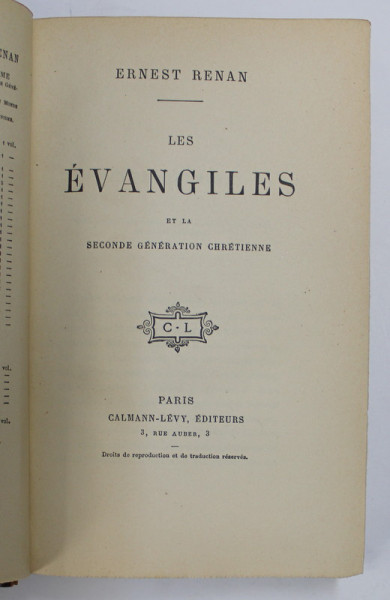 LES EVANGILES par ERNEST RENAN , 1912