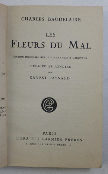 LES FLEURS DE MAL par CHARLES BAUDELAIRE , 1937