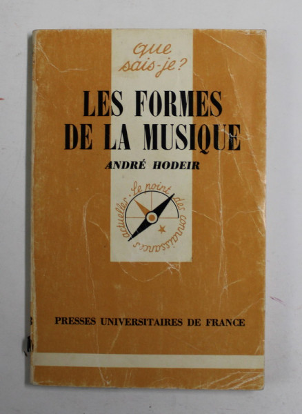 LES FORMES DE LA MUSIQUE par ANDRE HODEIR , 1986