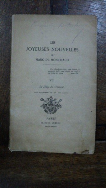 Les Joyeuses Nouvelles, Vestile bune, Marc Montifaud, Paris 1883