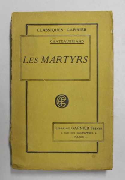 LES MARTYRS par CHATEAUBRIAND , 1926