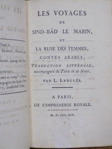 Les Voyages de Sind-Bad Le Marin et Ruse des Femmes, Paris 1814