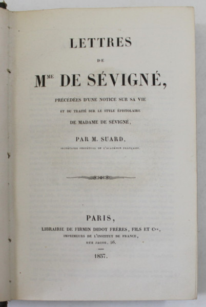 LETTRES DE Mme DE SEVIGNE , 1857