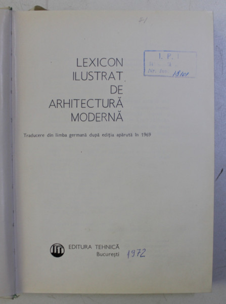 LEXICON ILUSTRAT DE ARHITECTURA MODERNA