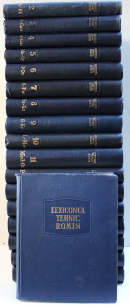 LEXICONUL TEHNIC ROMAN , VOLUMELE I - XVIII ( A - V ) , ELABORARE NOUA INTOCMITA DE CONSILIUL NATIONAL AL INGINERILOR SI TEHNICIENILOR , 1957- 1966 *LIPSA VOLUMUL XIX ( Z )