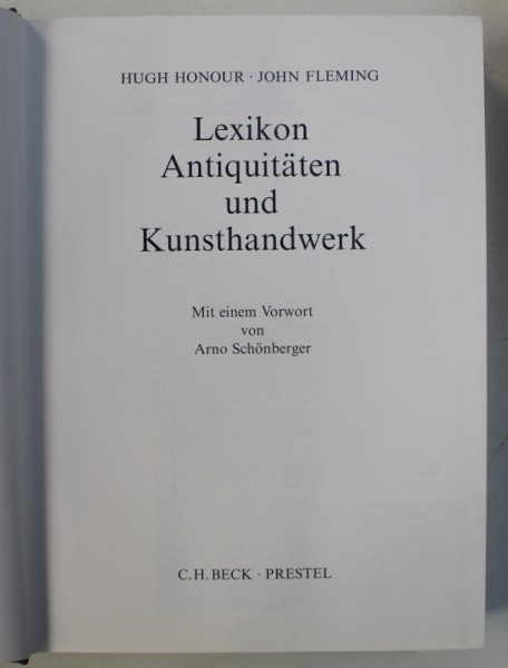 LEXIKON ANTIQUITATEN UND KUNSTHANDWERK von HUGH HONOUR und JOHN FLEMING , 1984