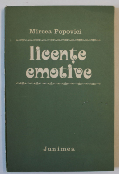 LICENTE EMOTIVE , VERSURI de MIRCEA POPOVICI , 1987