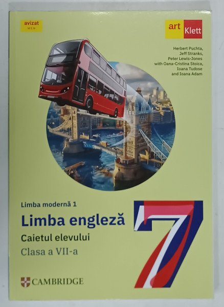 LIMBA ENGLEZA , CAIETUL ELEVULUI , CLASA  A  - 7 -A , LIMBA MODERNA 1 de HERBERT PUCHTA ...IOANA ADAM , 2024