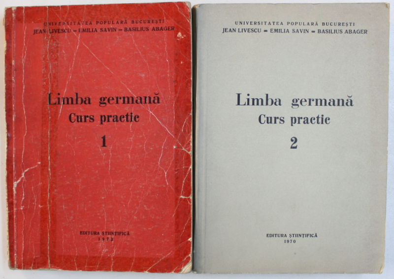 LIMBA GERMANA: CURS PRACTIC, VOL. I-II de JEAN LIVESCU ... BASILIUS ABAGER , 1972