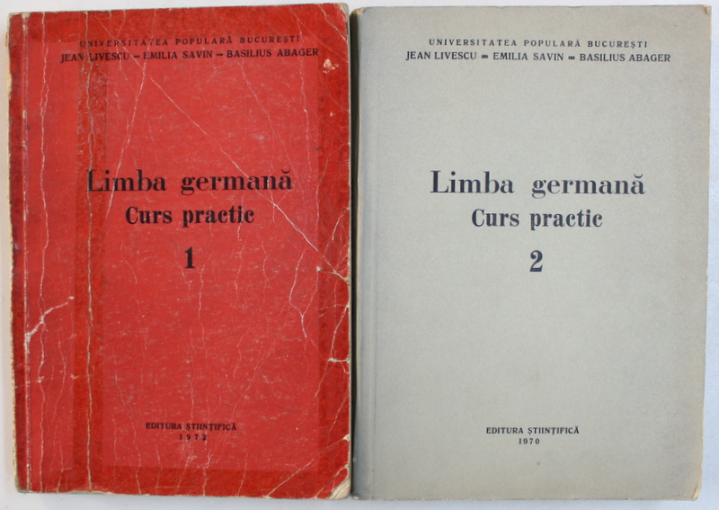 LIMBA GERMANA: CURS PRACTIC, VOL. I-II de JEAN LIVESCU ... BASILIUS ABAGER , 1972