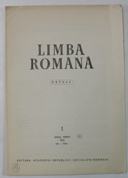 LIMBA ROMANA , NR. 1 , CONTINE : NOTE LEXICALE SI ETIMOLOGIE de MIHAI MITU , 1976