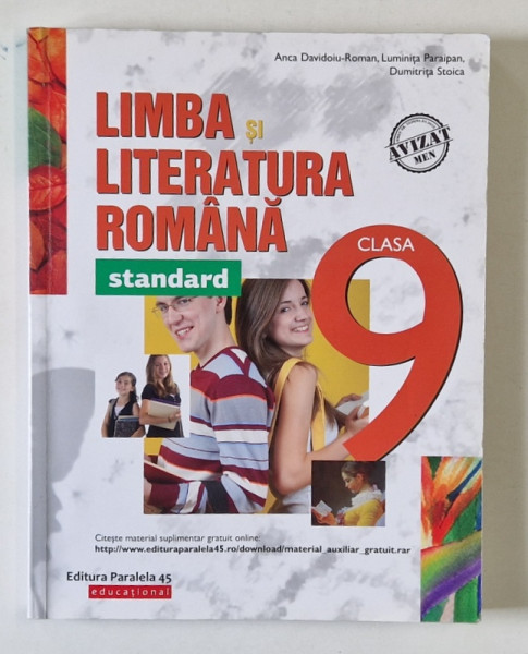 LIMBA SI LITERATURA ROMANA , STANDARD , MANUAL PENTRU CLASA A 9 -A de ANCA DAVIDOIU - ROMAN ...DUMITRITA  STOICA , 2014