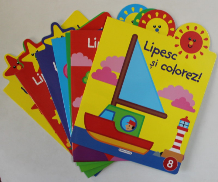 LIPESC SI COLOREZ ! SET DE 8 CARTI , desen si ilustratii JORDI BUSQUETS , ANII '2000