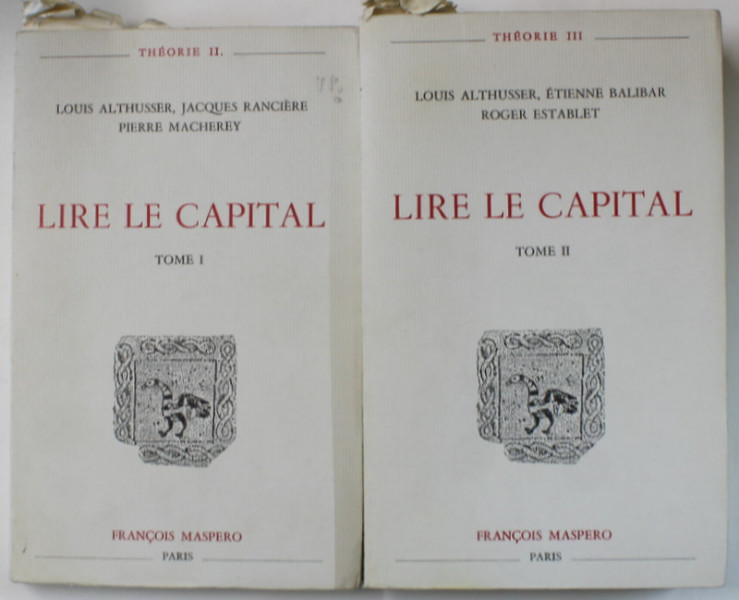 LIRE LA CAPITAL par LOUIS ALTHUSSER ...ROGER ESTABLET , VOLUMELE I - II  , 1967