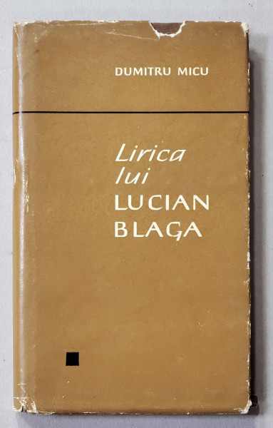 LIRICA LUI LUCIAN BLAGA de DUMITRU MICU , 1967 , DEDICATIE *
