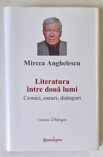 LITERATURA INTRE DOUA LUMI , CRONICI , ESEURI , DIALOGURI de MIRCEA ANGHELESCU , 2022 , EDITIE PE HARTIE DE BIBLIE , LEGATURA PIELE