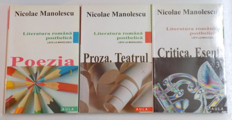 LITERATURA ROMANA POSTBELICA , LISTA LUI MANOLESCU de NICOLAE MANOLESCU , VOL I - III , 2001