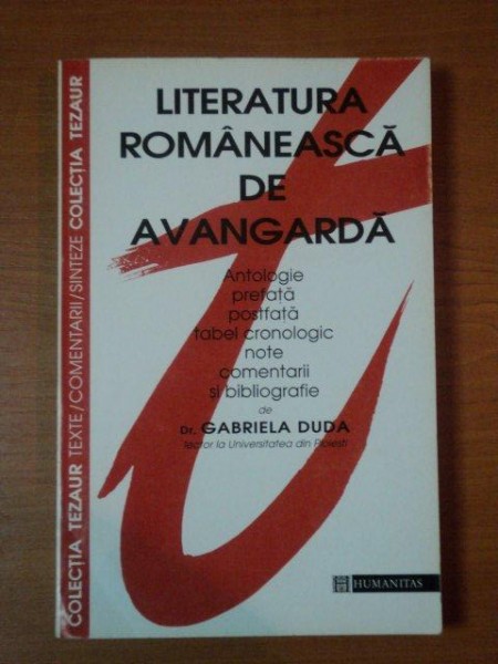 LITERATURA ROMANEASCA DE AVANGARDA  de  GABRIELA DUDA