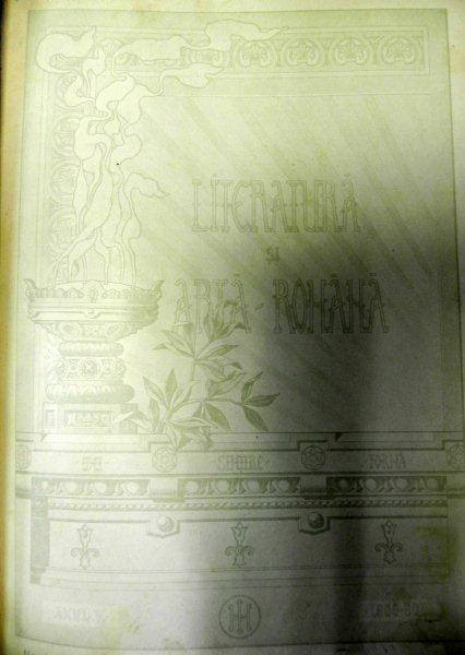 LITERATURA SI ARTA ROMANA  ANUL V  1900- 1901
