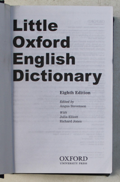 LITTLE OXFORD ENGLISH DICTIONARY EIGHTH ED. by ANGUS STEVENSON , 2002