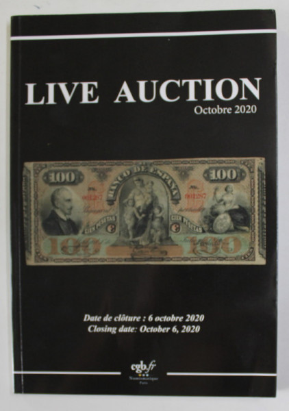 LIVE AUCTION , OCTOBRE 2020 , SELECTION DE BILLETS DU MONDE ...BILLETS DE LA  BANQUE DE FRANCE ET DU TRESOR , CATALOG DE LICITATIE NUMISMATICA , 2020