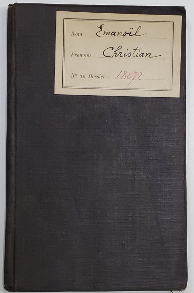 LIVRET UNIVERSITAIRE INDIVIDUEL , EMIS LA PARIS , PENTRU STUDENTUL ROMAN LA DREPT , EMANOIL CHRISTIAN , DIN GALATI , 1928  -1929