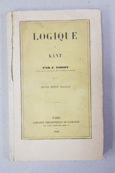 LOGIQUE DE KANT par J. TISSOT , 1862