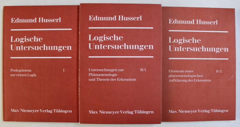 LOGISCHE UNTERSUCHUNGEN VOL. I - III von EDMUND HUSSERLS , 1968