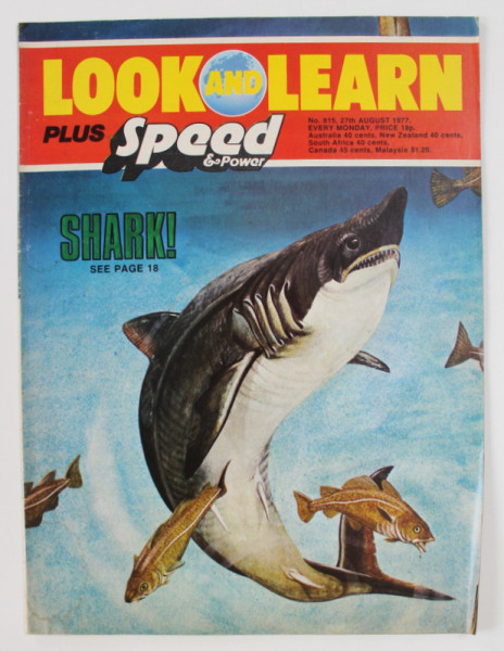 LOOK AND LEARN PLUS SPEED AND POWER , REVISTA ENGLEZA PENTRU COPII , STIINTA , ISTORIE , GEOGRAFIE , ETC., 27 AUGUST  , 1977
