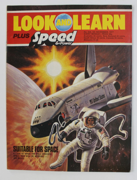 LOOK AND LEARN PLUS SPEED AND POWER , REVISTA ENGLEZA PENTRU COPII , STIINTA , ISTORIE , GEOGRAFIE , ETC., 5 NOV. , 1977
