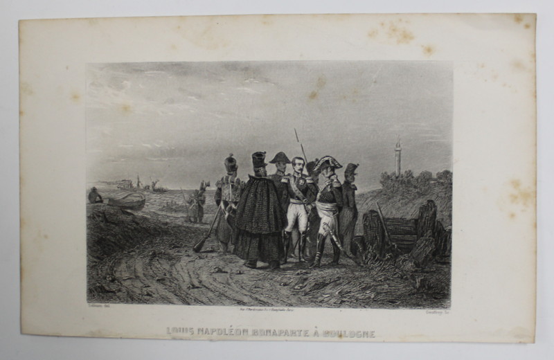 LOUIS NAPOLEON BONAPARTE A BOLOGNE , GRAVURA , ILUSTRATIE DE CARTE , SECOLUL XIX