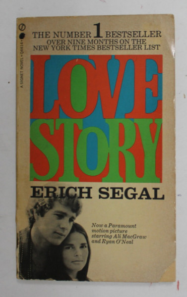 LOVE STORY by ERICH SEGAL , 1971 , COPERTA CU COLT LIPSA