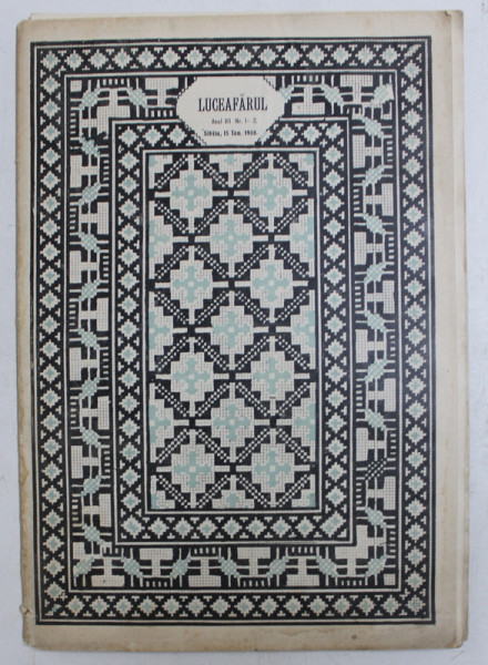 ' LUCEAFARUL '  -  REVISTA PENTRU LITERATURA SI ARTA , ANUL VII , NUMARUL 1 - 2  , 15 IANUARIE  , 1908