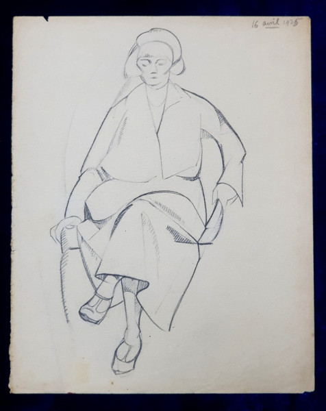 Lucretia Mihail Silion - Femeie pe scaun, datata 1925