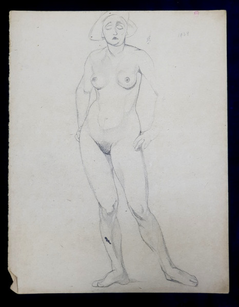 Lucretia Mihail Silion - Nud in picioare, datat 1924