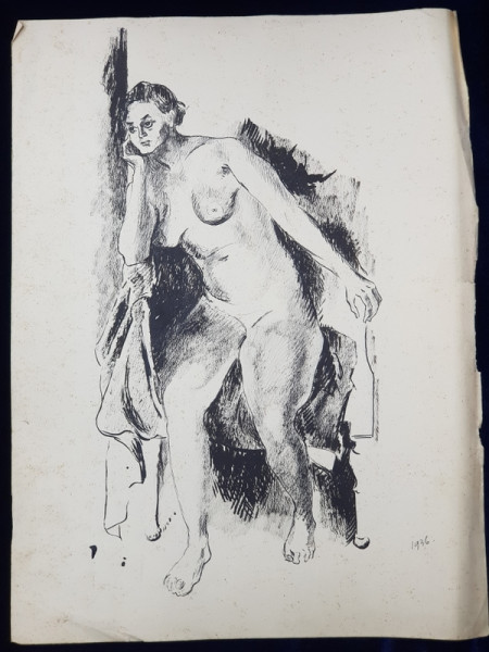 LUCRETIA  MIHAIL SILION , NUD PE FOTOLIU , GRAFICA , 1936