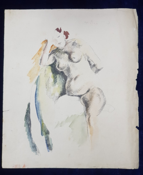 LUCRETIA  MIHAIL SILION , NUD , STUDIU  , GRAFICA , PERIOADA INTERBELICA