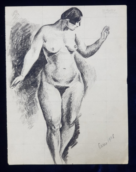 LUCRETIA  MIHAIL SILION ,  TANARA , NUD  , DESEN   , PARIS , 1928