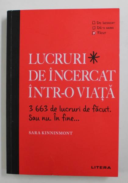 LUCRURI DE INCERCAT INTR- O VIATA - 3663 DE LUCRURI DE FACUT . SAU NU. IN FINE ...de SARA KINNINMONT , 2020