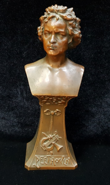 LUDWIG VAN BEETHOVEN , STATUETA DIN BRONZ , PERIOADA INTERBELICA