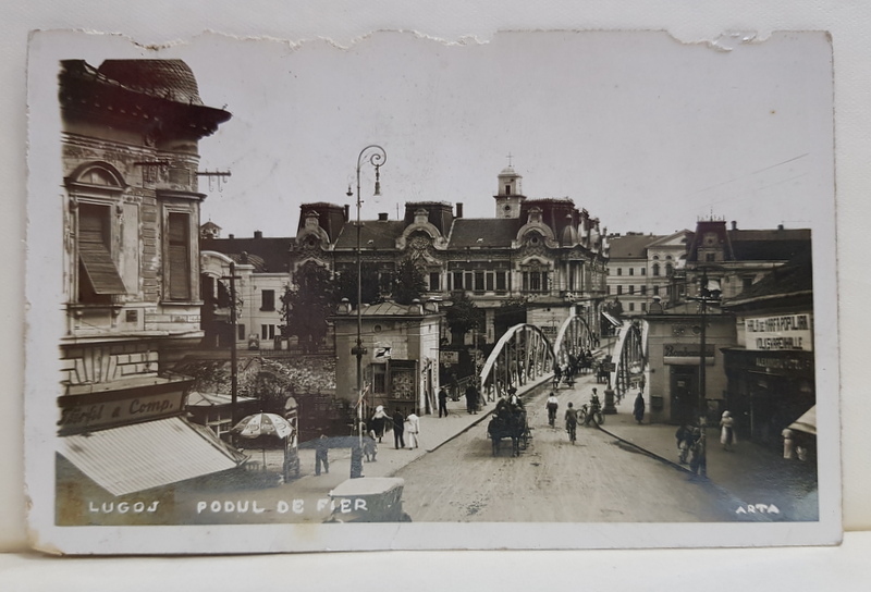 LUGOJ , PODUL DE FIER , FOTOGRAFIE TIP CARTE POSTALA , MONOCROMA, 1936