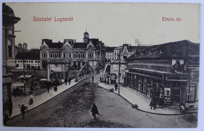 LUGOJ  - VEDERE CU PODUL DE PESTE TIMIS , CARTE POSTALA ILUSTRATA , MONOCROMA , CIRCULATA , DATATA 1909