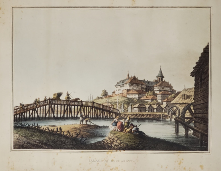 Podul peste Dambovita catre Manastirea Mihai Voda, Bucuresti, 1809, Luigi Mayer